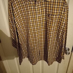 Tommy Hilfiger mens shirt.size large long sleeve brown plaid